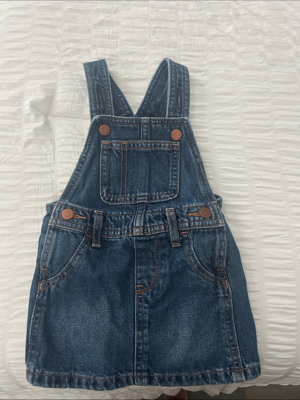 Old Navy Dark Blue Denim Overall Dress for Baby Girl